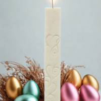 Χειροποίητη αρωματική λαμπάδα από φυτικό κερί “Καρδιά”