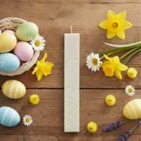 Χειροποίητη αρωματική λαμπάδα από φυτικό κερί “Καρδιά”