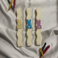 Χειροποίητη αρωματική λαμπάδα από φυτικό κερί “Λαγουδάκι”