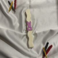 Χειροποίητη αρωματική λαμπάδα από φυτικό κερί “Λαγουδάκι”