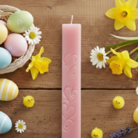 Χειροποίητη αρωματική λαμπάδα από φυτικό κερί “Καρδιά”